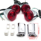 Front Rear Turn Signal Indicator Chrome Red for Harley Sportster XL 883 (1992–2016)