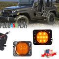 2X Amber LED Front Side Marker Signal Lights for Jeep Wrangler JK (2007–2018)