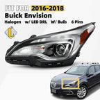 Halogen Headlight with LED DRL for Buick Envision (2016–2018) - Driver Left LH