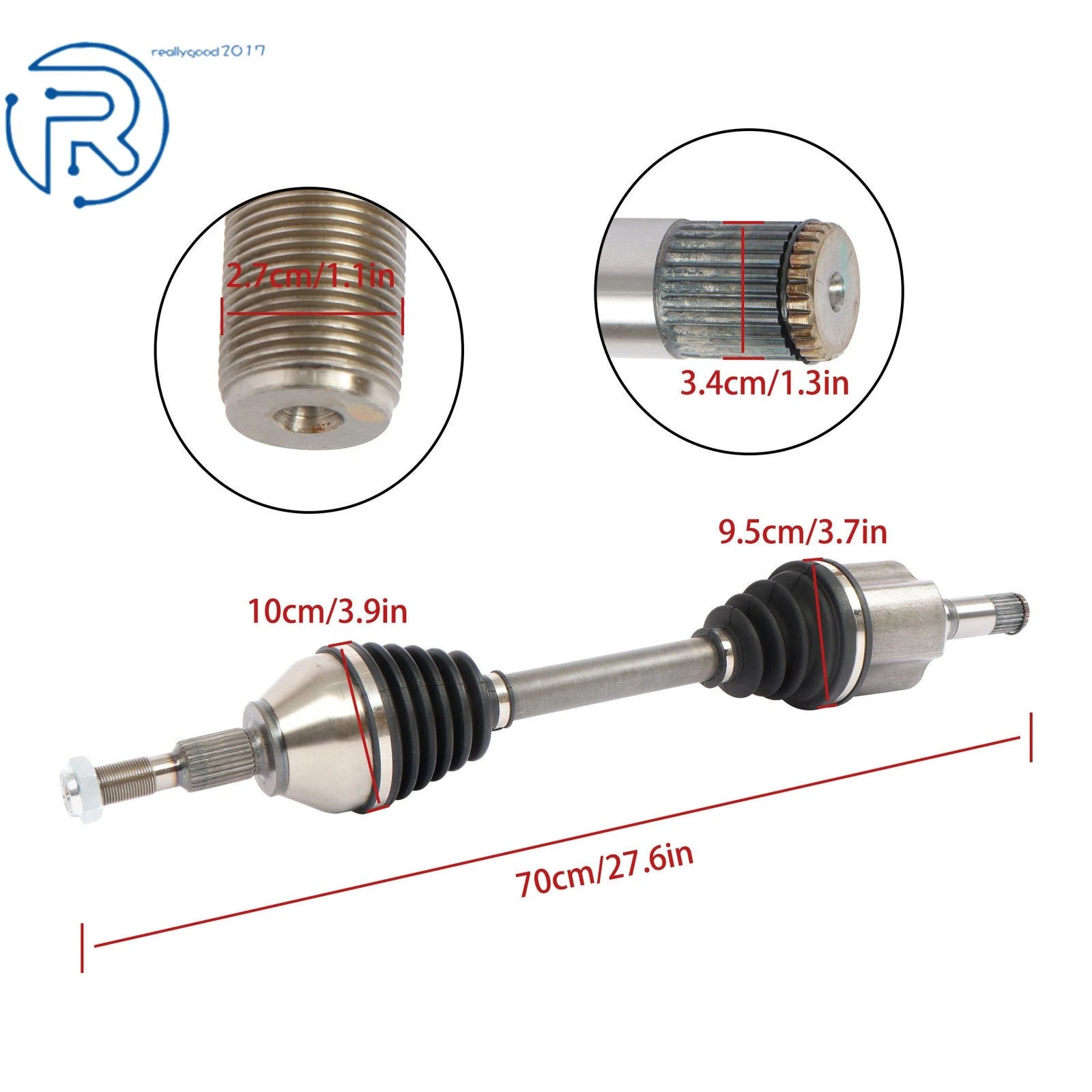 Front Left CV Axle Shaft for Ford Edge, Lincoln MKX (2016–2018)