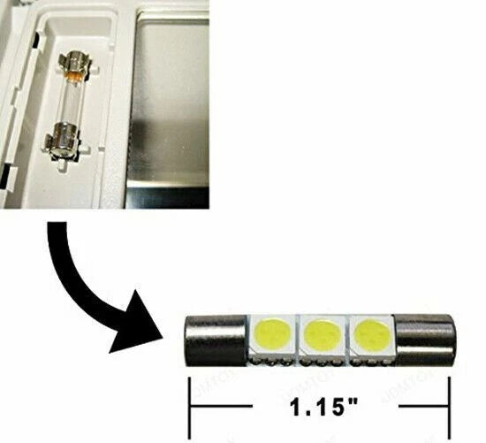 2Pcs White LED Vanity Mirror Bulb for Sun Visor (6614F 6641) (2014-2021)