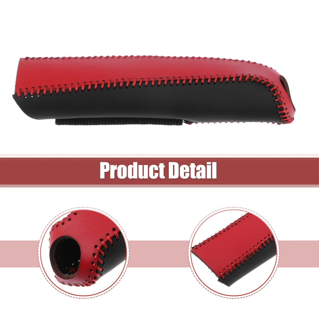 Faux Leather Handbrake Cover Trim for Honda Civic (2006–2011) Black Red