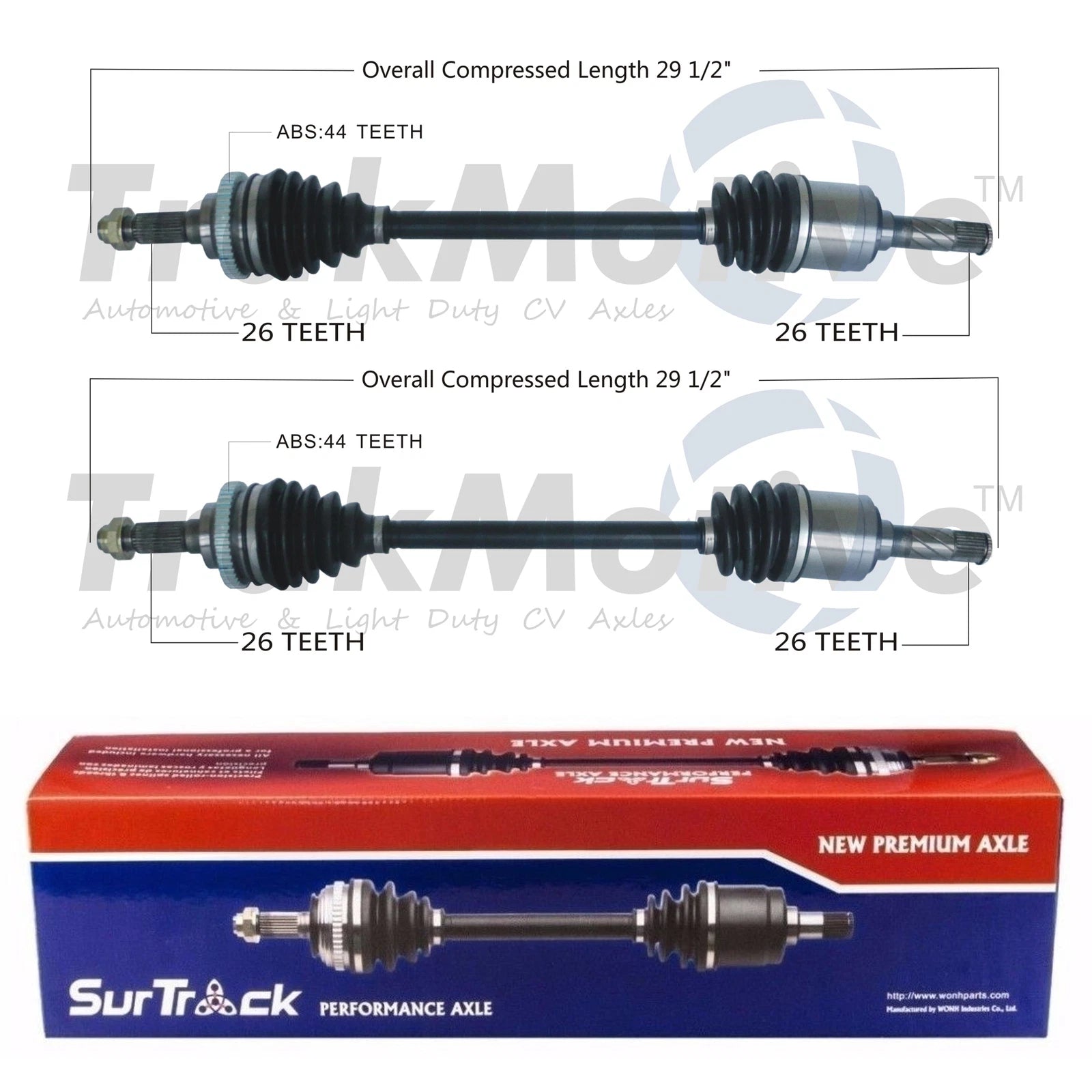 Set of 2 Rear CV Axle Shafts for Mazda Miata (1995–2005)