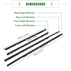 Set of 4 Weatherstrip Window Trim Seal Belt for Honda Civic 