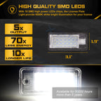 Full SMD LED License Plate Light for Audi A3 A4 A6 A8 S3 S4 S6 S8 Q7 (2010-2018)