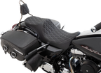 Predator III 2-Up Seat for Harley-Davidson (2000–2023) - Double Diamond, Silver Thread