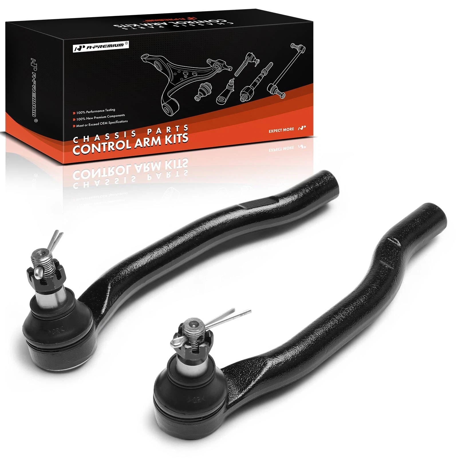 2X Front Outer Tie Rod Ends for Honda Pilot (2003–2008) Acura MDX (2001–2006)
