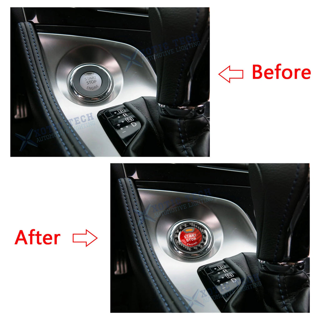Carbon Fiber Engine Start Stop Button & Ring Covers for Infiniti Q50 Q60 (2015-2023)