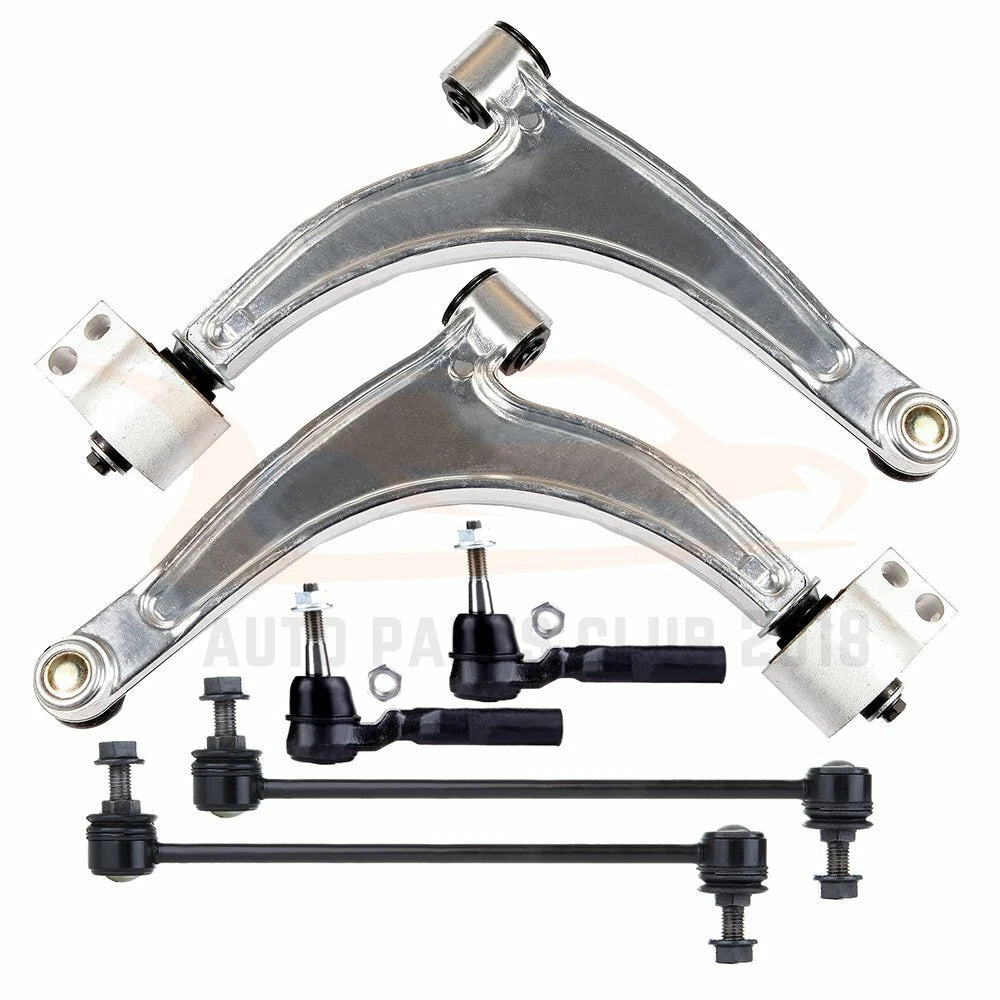 Set of 6 Front Lower Control Arms Sway Bars Tie Rods for Saturn Aura & Pontiac G6