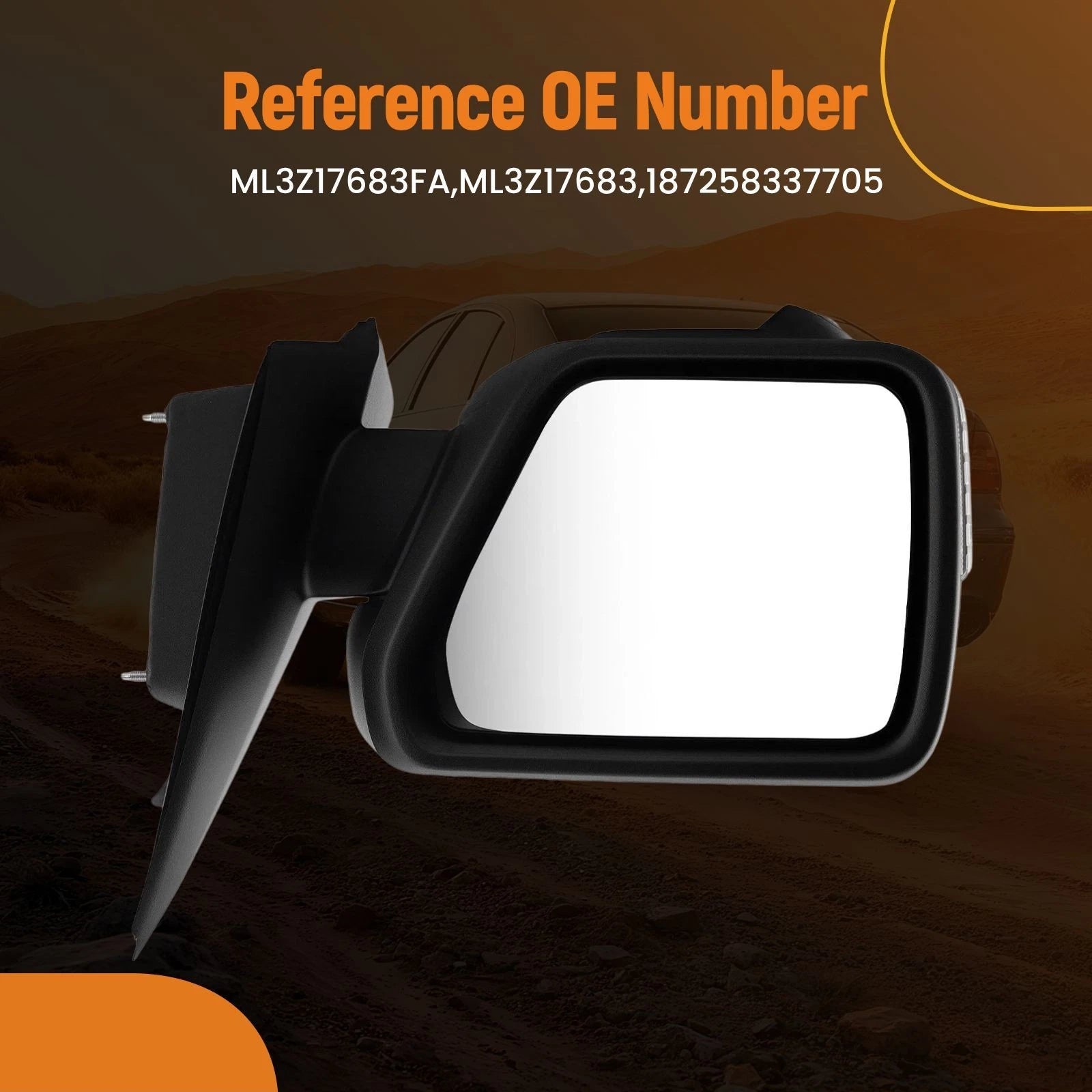 Left Rear View Mirror for Ford F-150 (2021–2023) ML3Z17683 Power Glass Camera