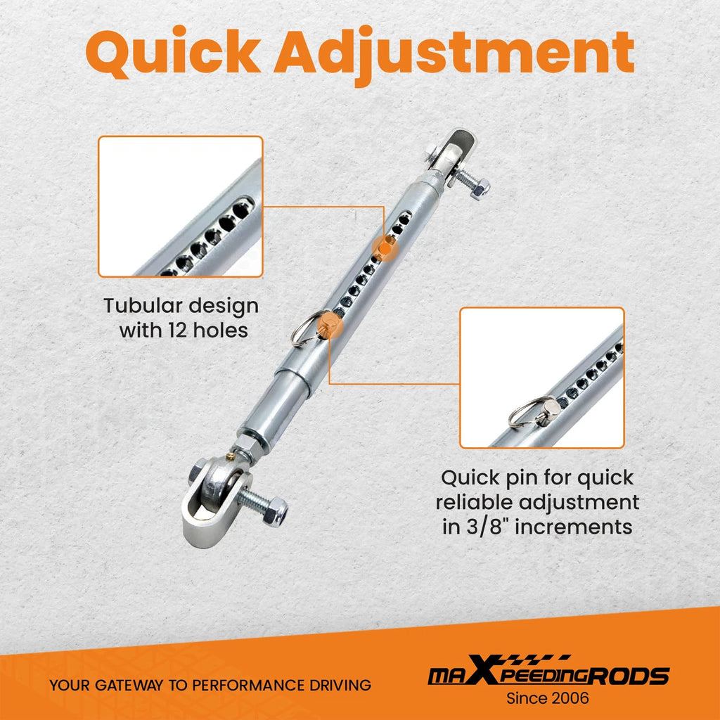 2X Front End Tubular Travel Limiters for Drag Race Car