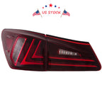 Red LED Tail Lights Pair for Lexus IS350 IS F IS250 (2006-2012)