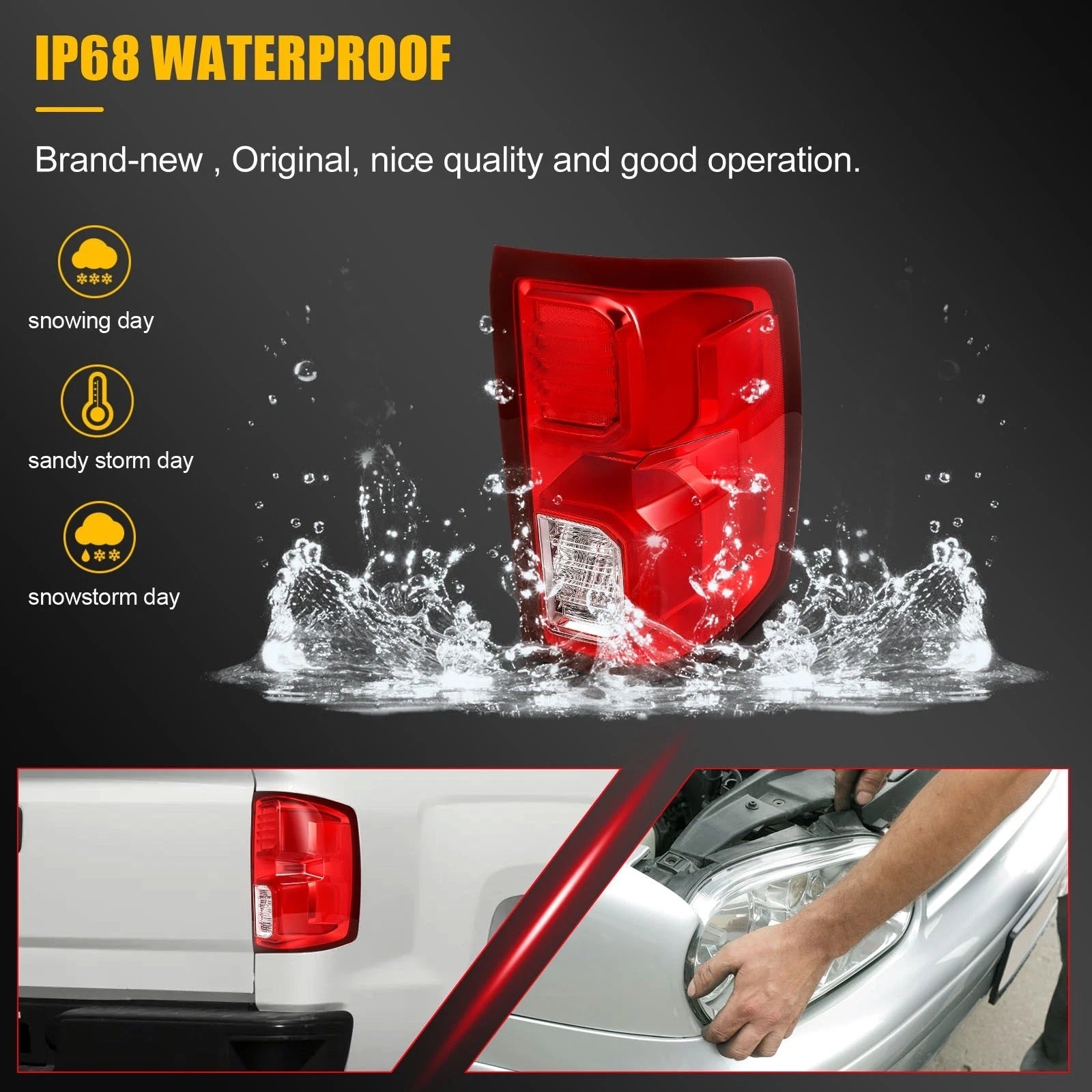 2X Rear Tail Lights for Chevrolet Silverado, GMC Sierra (2014–2019)