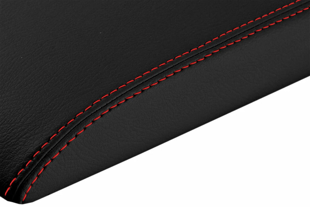 Leather Console Lid Armrest Cover for Ford Flex (2009–2019) Red Stitch