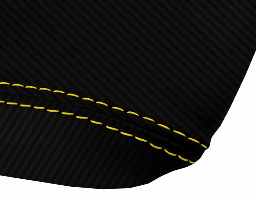 Console Lid Armrest Cover for Honda Prelude (1997–2001) Carbon Fiber Yellow Stitch