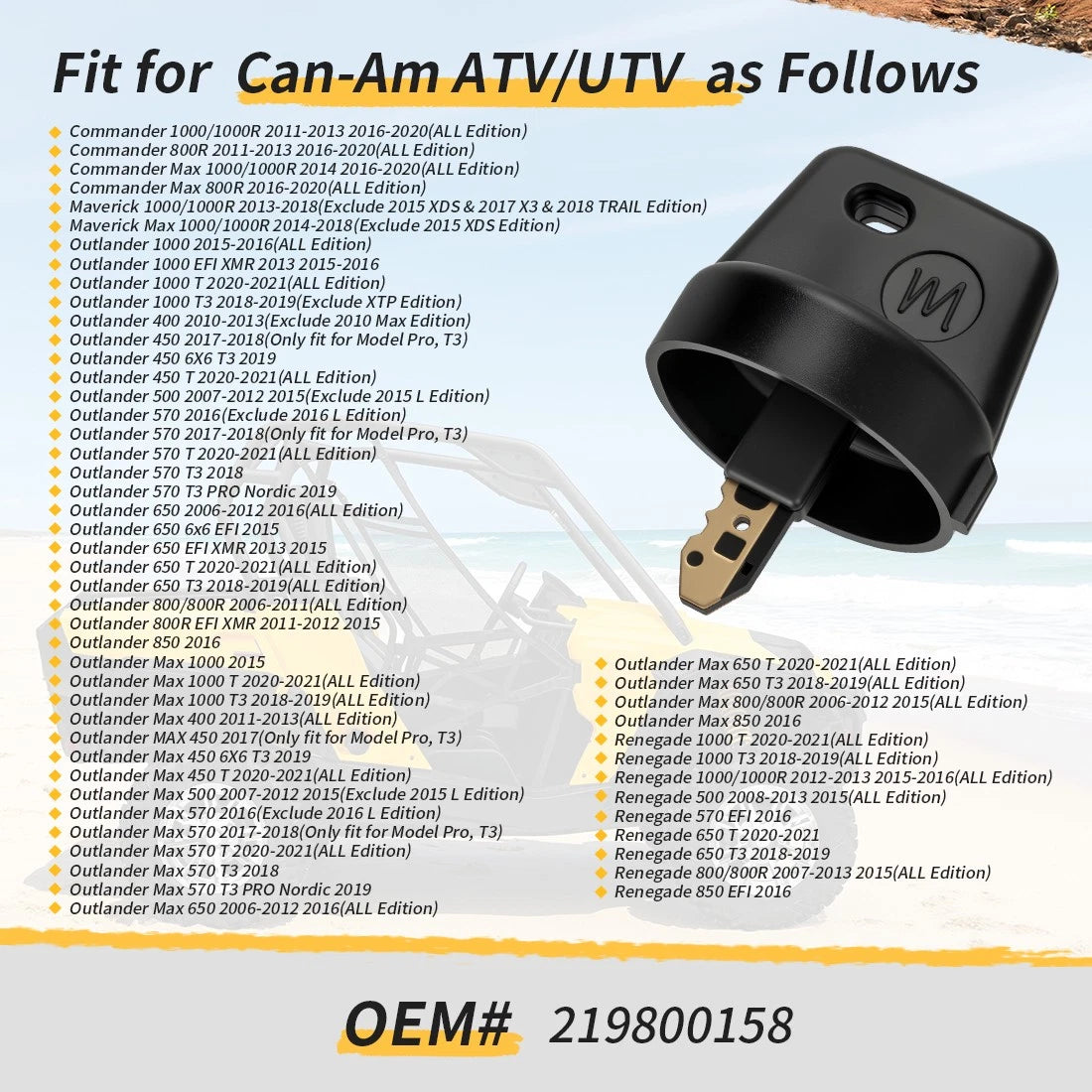 Electronic Key 710000817 for Can-Am Commander Maverick Renegade Outlander