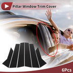 6 Pcs Door Pillar Window Trim for Audi A3 Sedan (2021–2025) Black Carbon Fiber