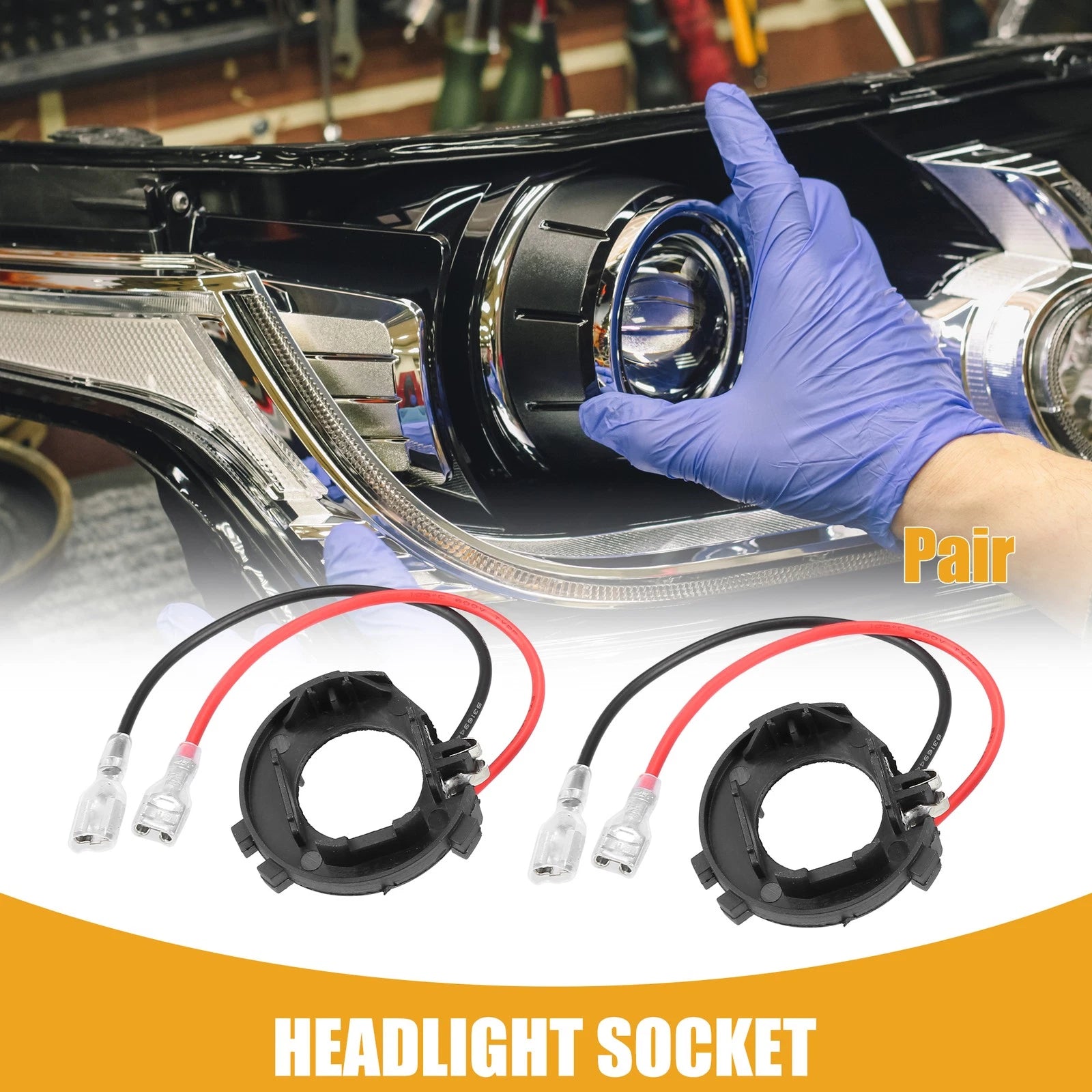 1 Pair LED Headlight Holder Socket for Volkswagen 