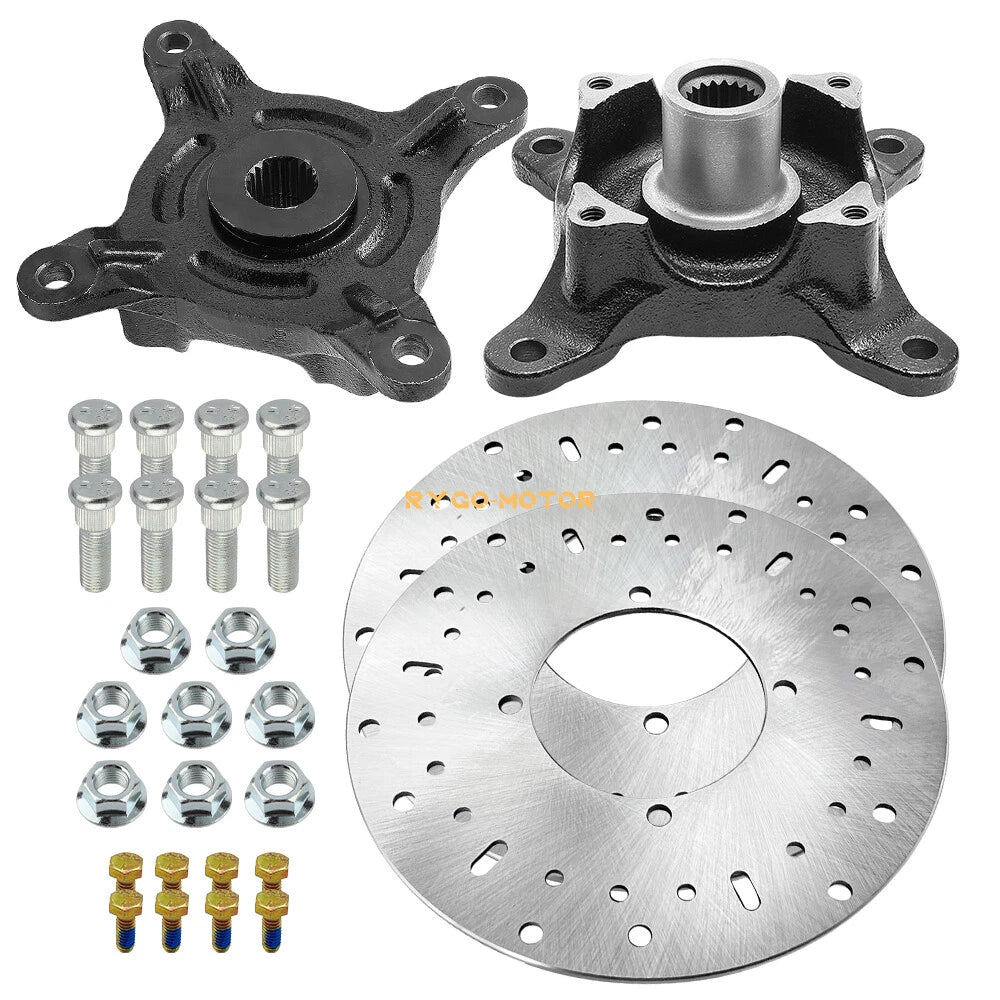 2X Front Wheel Hub Brake Rotor & Studs for Polaris Ranger (2000–2020)