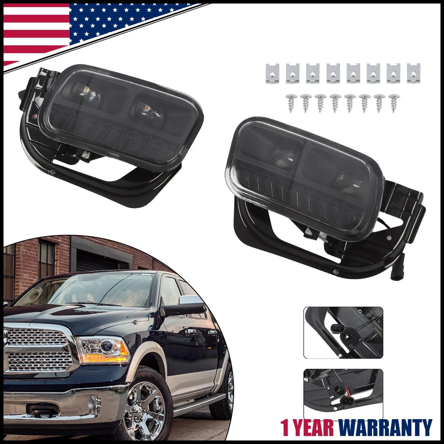 LED Fog Lights for Dodge Ram 1500 2500 3500 (2009–2018)