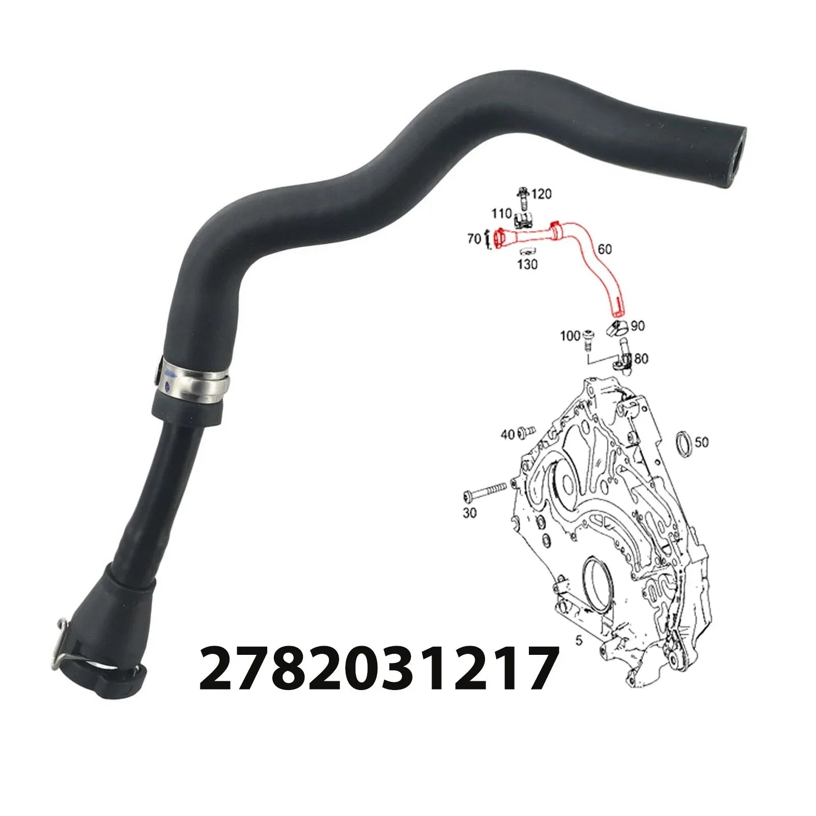 Timing Case Vent Pipe Hose for Mercedes SL550 GLS550 CL550