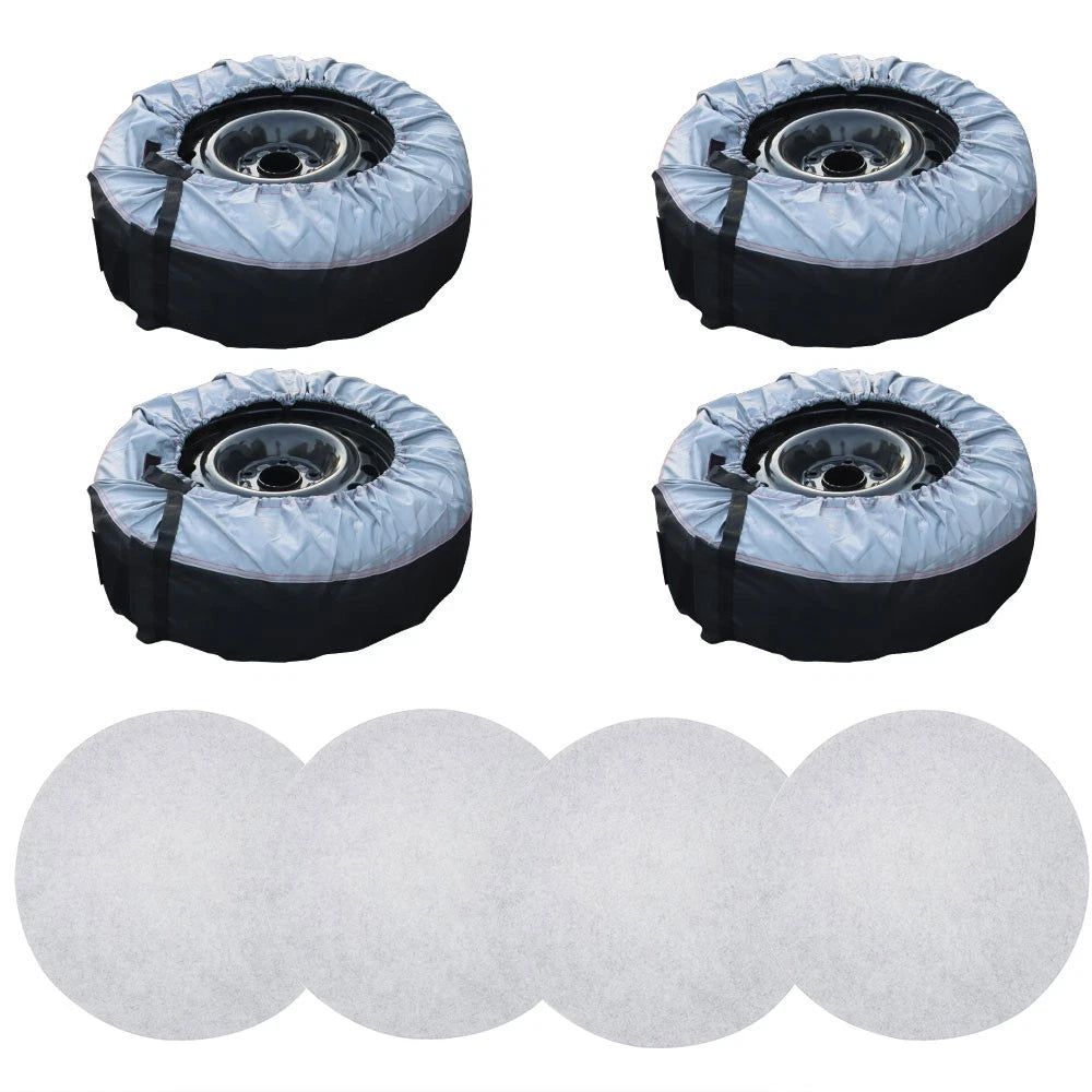 Set of 2 Tyre Cases for Gray 420D & Black 600D with Handheld Dust Cover