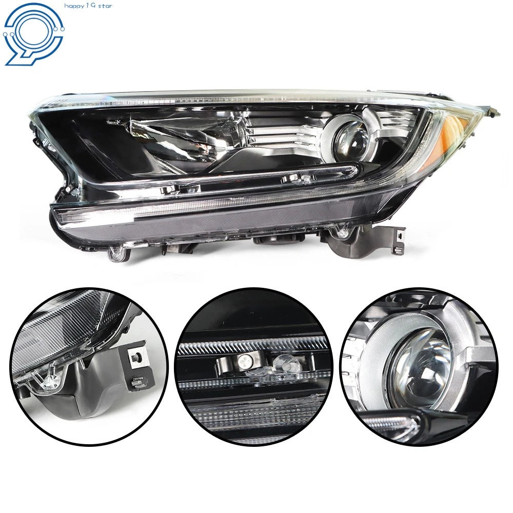 Front Headlight Assembly for Honda CR-V (2017-2022) Halogen Black Left