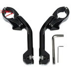 1 x Black 1-1/4" Long Angled Adjustable Highway Foot Pegs for Harley Dyna