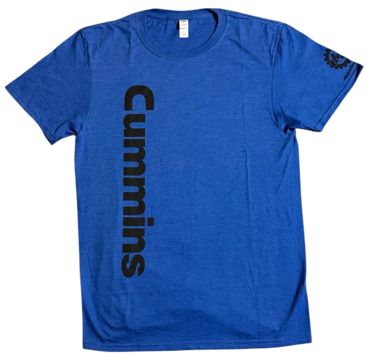 Diesel Power Plus T-Shirt for Cummins (M) - Blue Vertical Logo Design