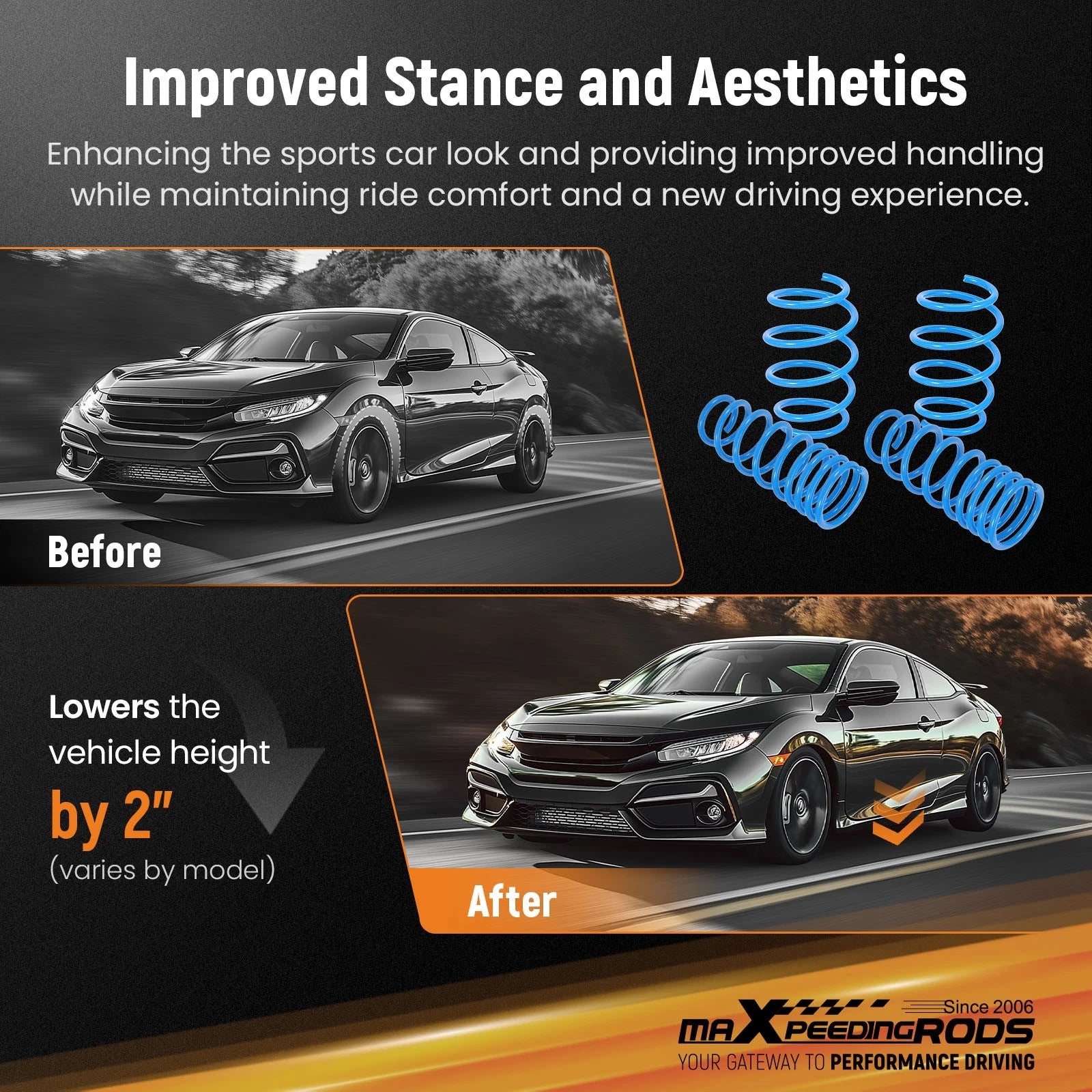 Lowering Sport Springs for Toyota Corolla FWD (2009–2013)