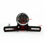 Flame Fire Rear Tail Light for Chopper Cafe Racer Bobber (Chrome, T9)