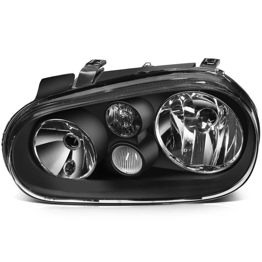 Headlight Assembly Set for Volkswagen Golf (1999–2006) - Black Housing