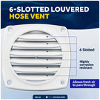 6-Slotted Louvered Flush Hose Ventilators for Universal Applications (3-Inch)