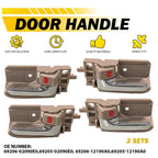 Set of 4 Beige Chrome Interior Door Handles for Toyota Corolla (2003–2008)