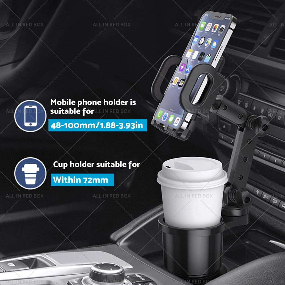 2in1 Universal Cup Holder Stand Cradle for Cell Phone GPS Mount