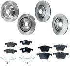Brake Disc and Pad Kit for Jaguar XF (2013–2015) Front and Rear Organic