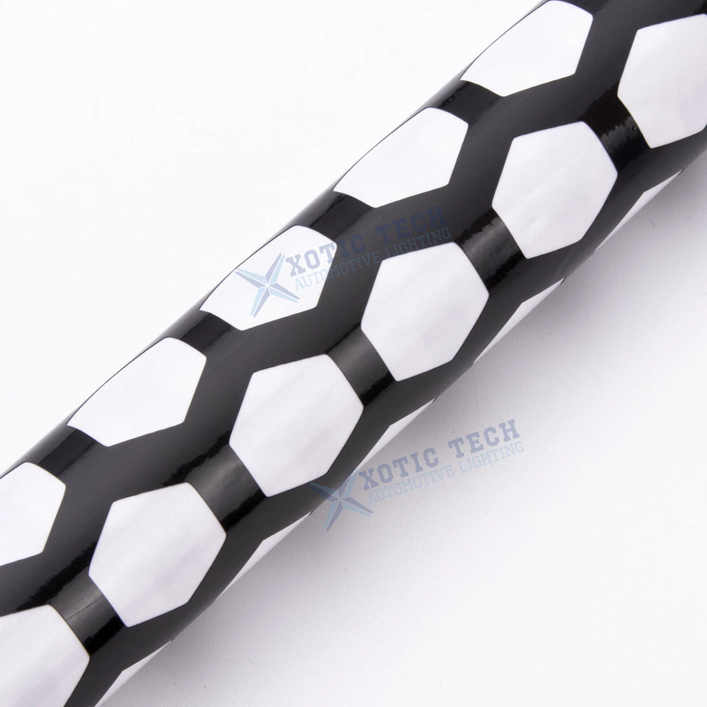 Honeycomb Style Universal Car Tail Light Gloss Black Sticker (48-30cm)