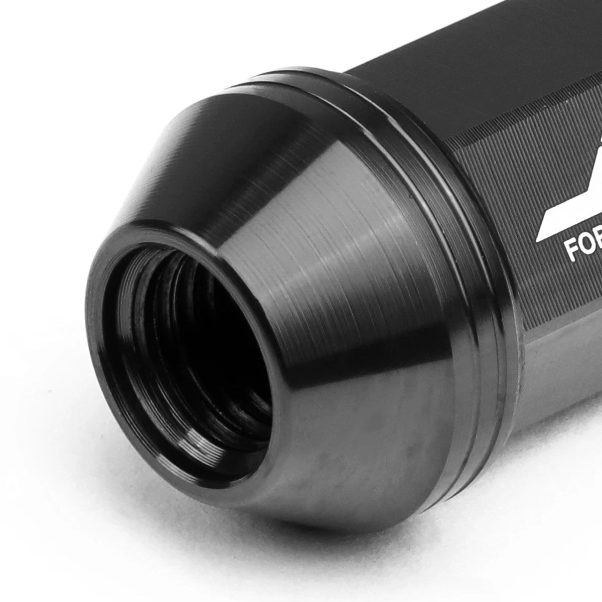 Set of 20 J2 7075 Forged Aluminum M12X1.5 Spiky Cap Lug Nuts w/Adapter Black