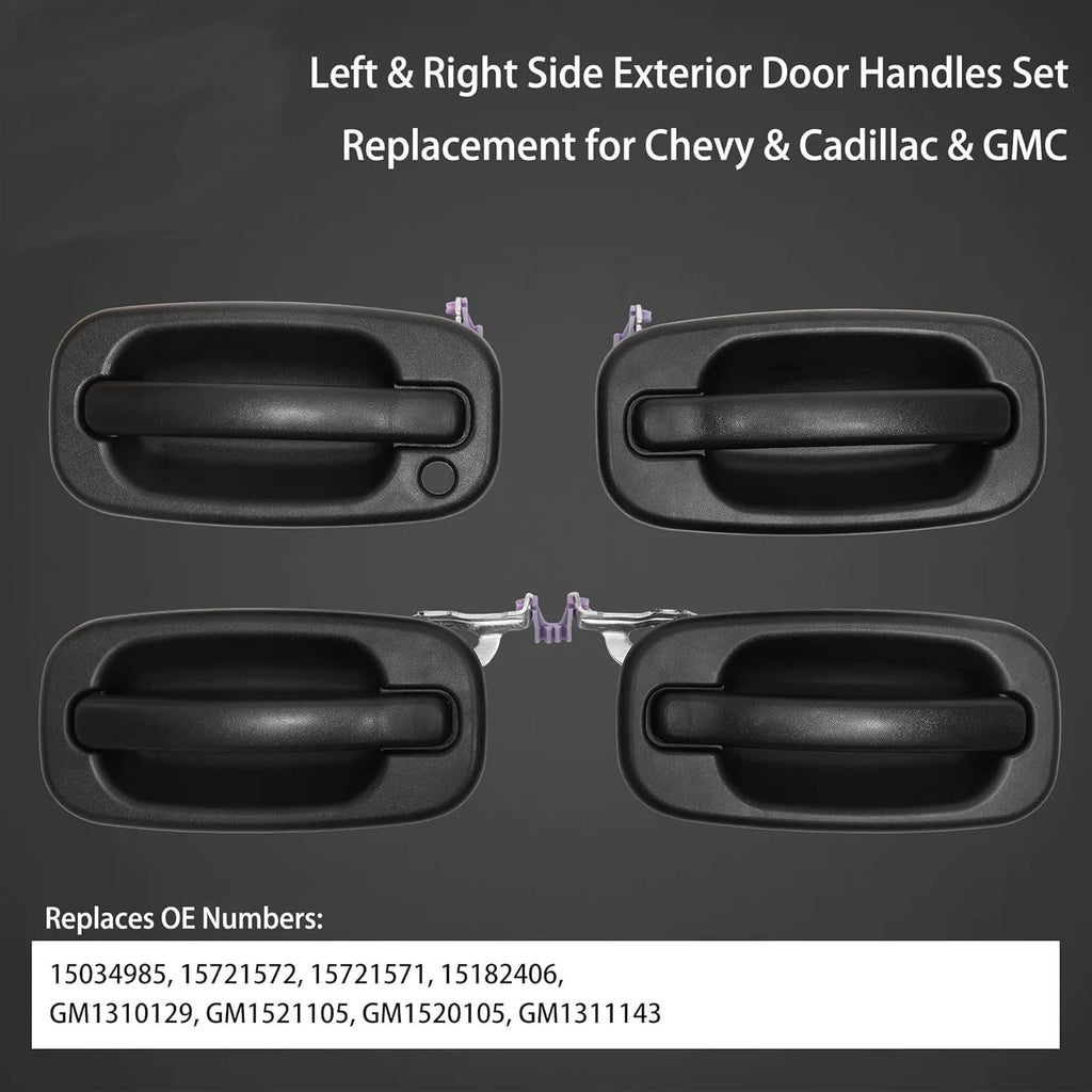 4Pcs Exterior Door Handle for Chevy Silverado GMC Cadillac (1999–2007)