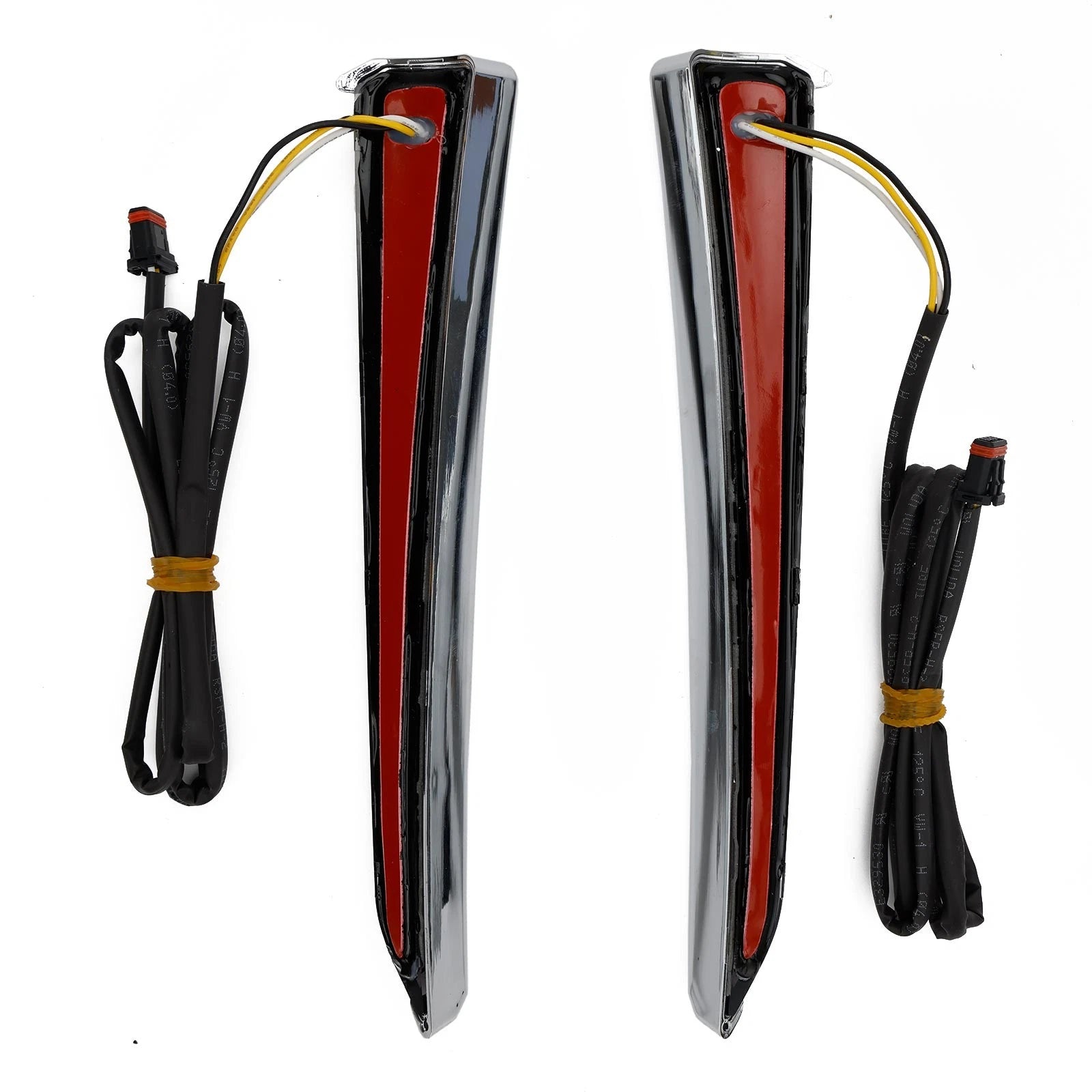 2X LED Fang Lower Fairing Lights for Harley Touring Road Glide (2014–2023) Chrome
