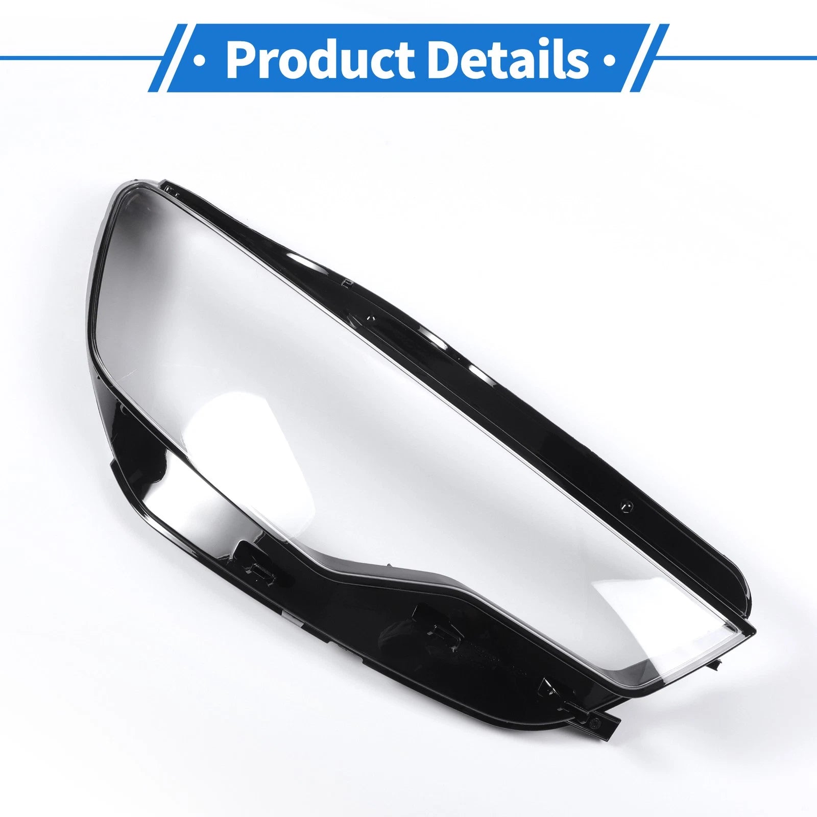 1 Pc Headlight Lens Cover for Audi A6 (2012–2014) Black