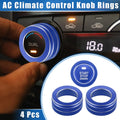 Set of 4 AC Climate Control Knob Rings for Toyota RAV4 (2019–2023) Blue