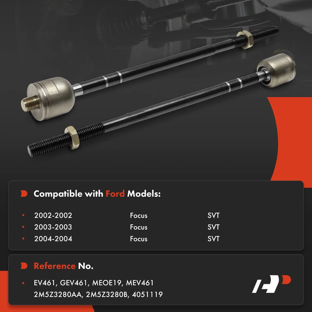 2X Front Inner Tie Rod End for Ford Focus SVT (2002-2004)