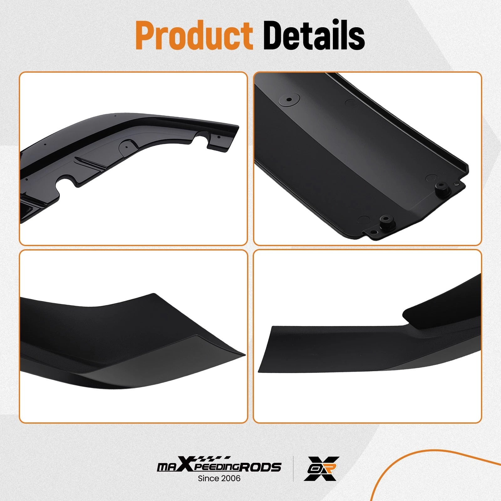 Front Bumper Lip Spoiler for BMW 5 Series G30 M Sport (2017–2020) Glossy Black