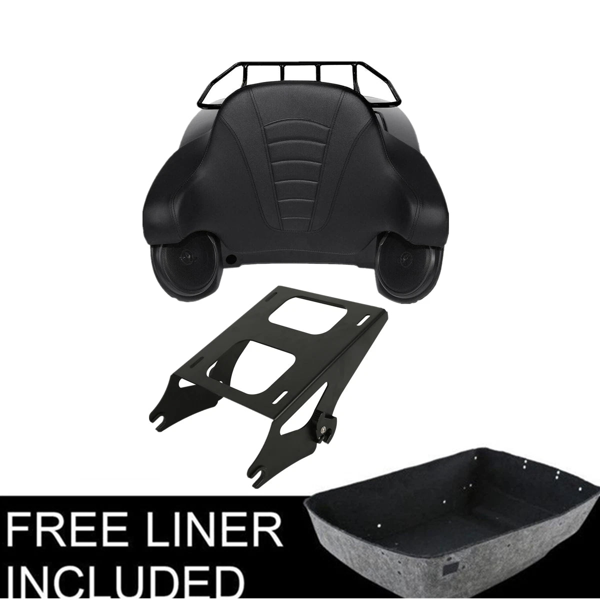 Trunk Backrest Mount Rack with Speakers for Harley Touring (2014–2023)