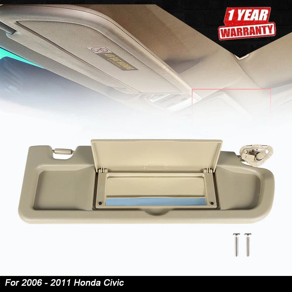 Passenger Right Side Sun Visor for Honda Civic (2006–2011) Beige