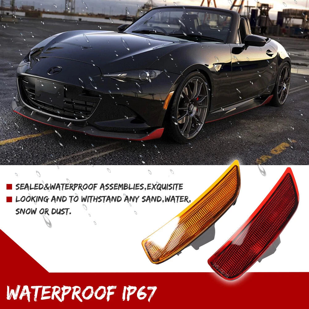 Set of 2 Amber/Red Side Marker Lights for Mazda MX-5 Miata (2016–2022)