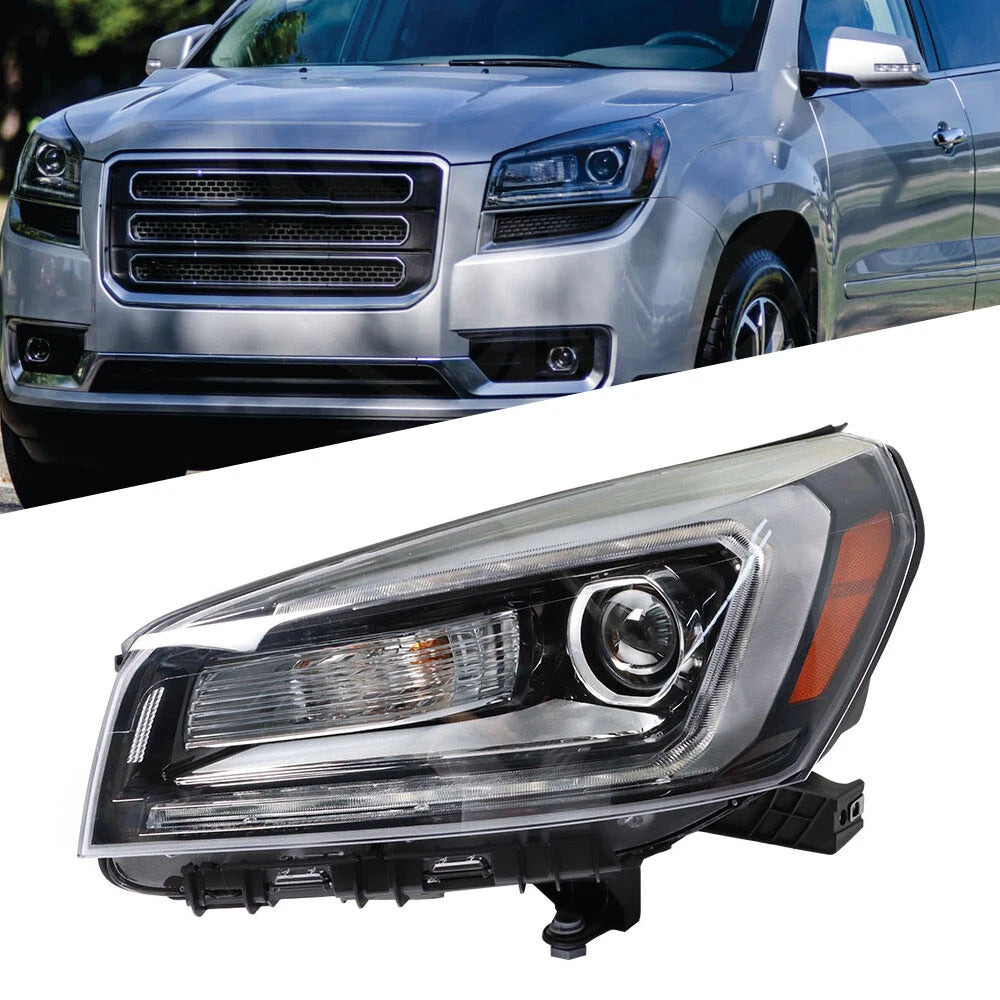 Halogen Projector Headlight for GMC Acadia (2013â2016) Black Driver Side