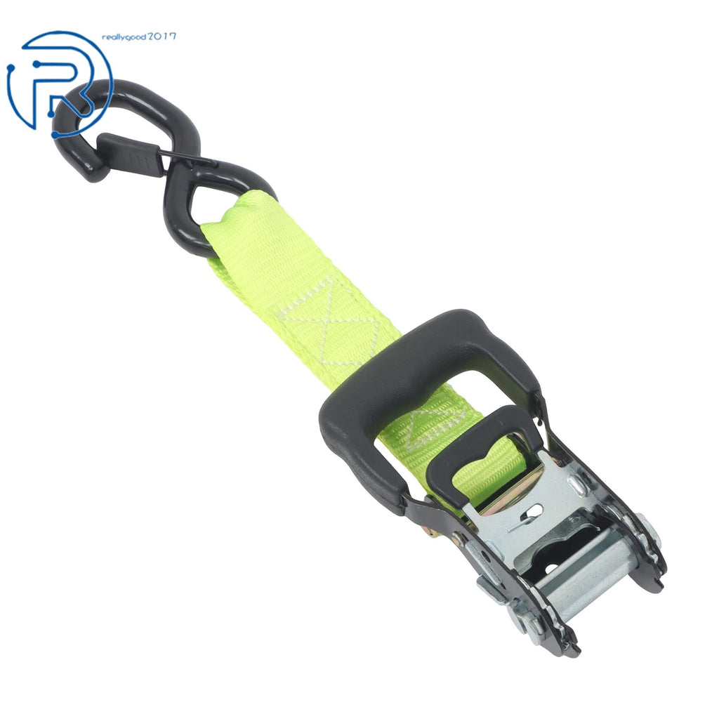 Set of 4 Heavy Duty 1.6" × 8' Tie Down Ratchet Straps with S Hook