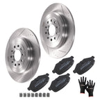 Rear Brake Rotors and Pads Kit for Lincoln MKS MKT MKX/Ford Edge (2007–2019)